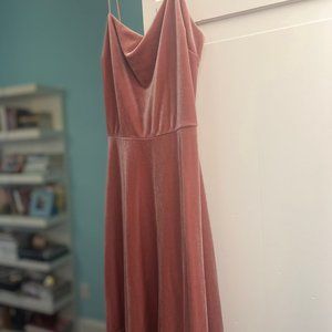 Urban Outfitters Straight Neck Pink Velvet Skater Dress Size Small